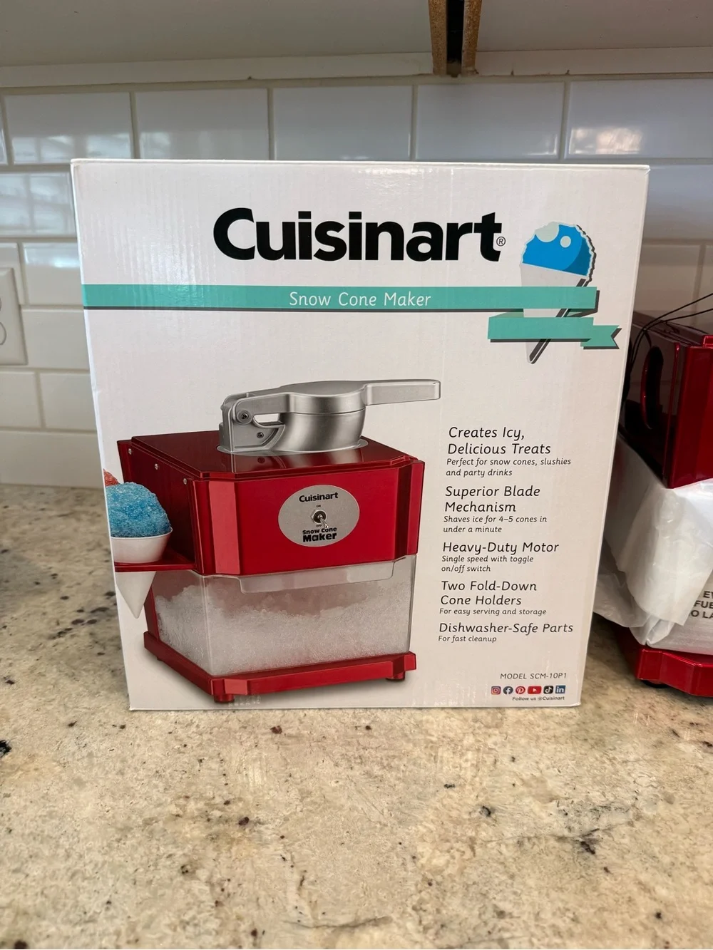Cuisinart Red Snow Cone Maker - Electric Shaved Ice Machine